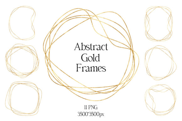 Abstract Golden Frames Clipart Guide