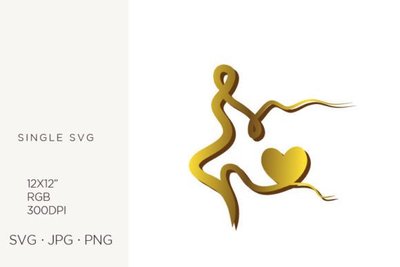 Abstract Person with Heart, Logo Icon: A Versatile Design Asset for Modern Branding and Craft