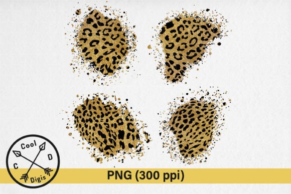 Bleached Gold Glitter Leopard Patches: Elevating Your Creative Projects with High-Resolution Digital Assets