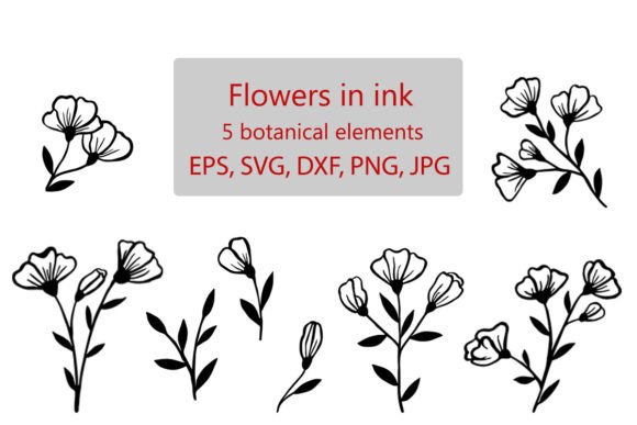 Flowers in Ink: Botanical SVGs