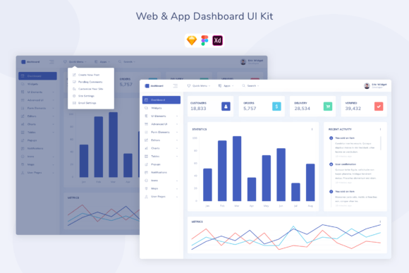 Streamline Your Design Workflow with a Modern Web and App Dashboard UI Kit