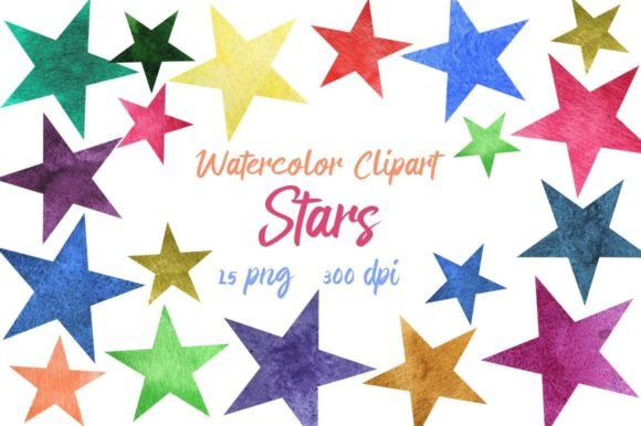 Watercolor Clipart Stars, Png: Elevating Your Creative Projects with Hand-Painted Charm